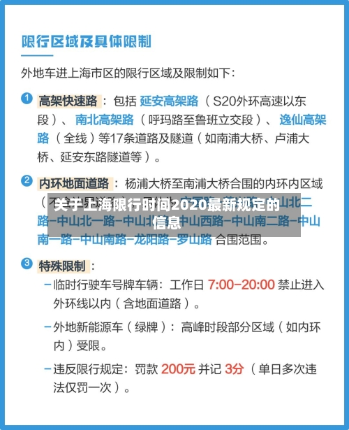 关于上海限行时间2020最新规定的信息
